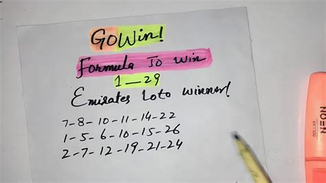 GoWIN UAE Lottery Formula ! .